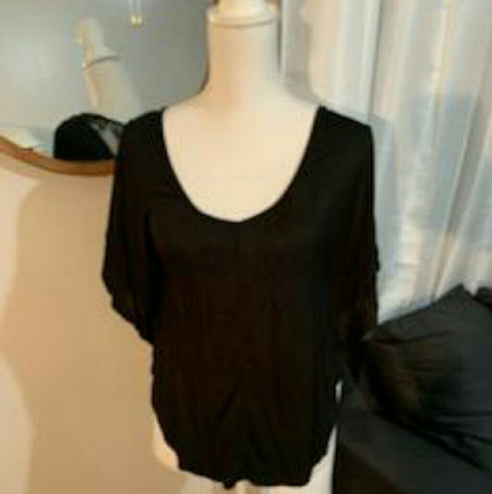 Ambiance Apparel Lace Back Blouse